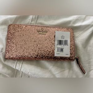 Kate Spade Pink glittered long wallet